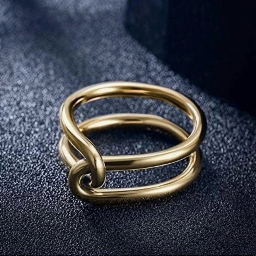 NWT Gold Love Knot Ring | Polished Stainless Steel - Picture 2 of 3